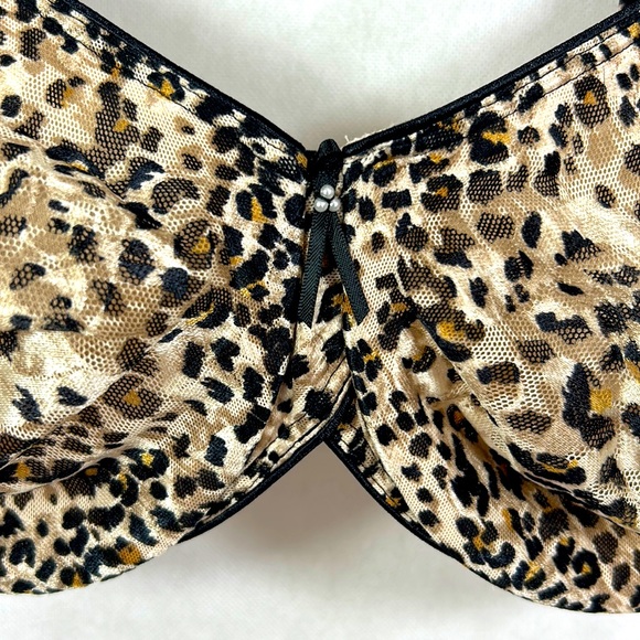 Wacoal Lace Nude/Black Leopard Unlined Underwire Bra Size 40D - Picture 3 of 4